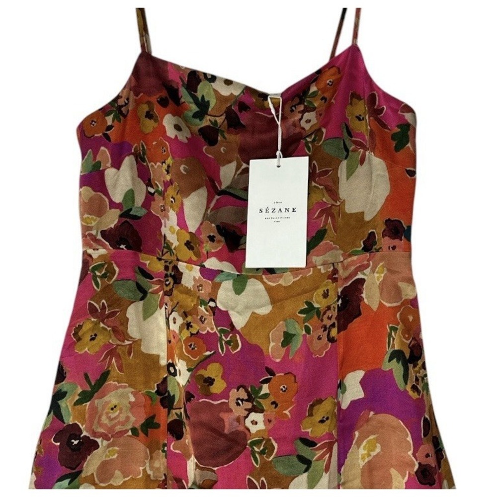 New Sezane Robe Shania Dress Womens Size US 6 Floral Sleeveless Mini Luxury - Picture 9 of 14